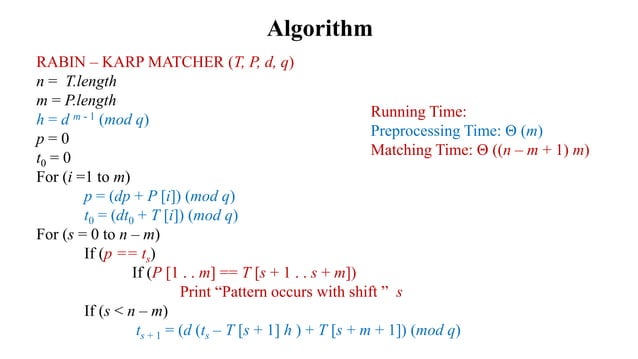 Rabin Karp Algorithm | PPT
