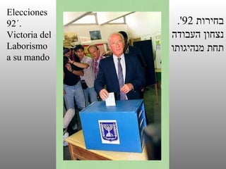 Elecciones 92´. Victoria del Laborismo a su mando בחירות  92'.  נצחון העבודה תחת מנהיגותו 
