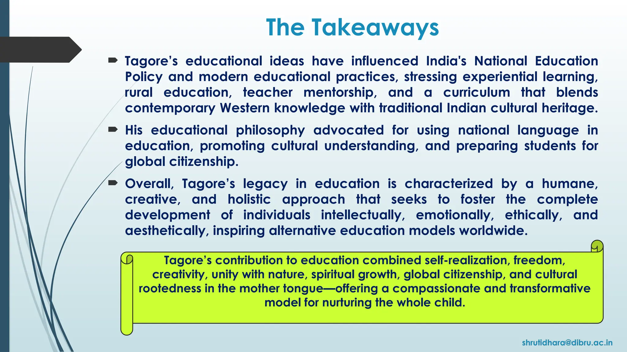Tagoras Learning Model Rabindranath Tagore.pptxContribution towards Educational Reforms | PPTX
