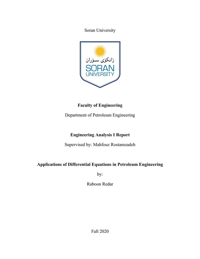 Applications of Differential Equations in Petroleum Engineering PDF