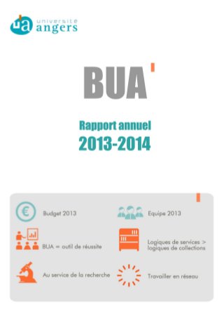 Rapport d'activités Bibliothèque universitaire d'Angers 2013-2014 | 1/4