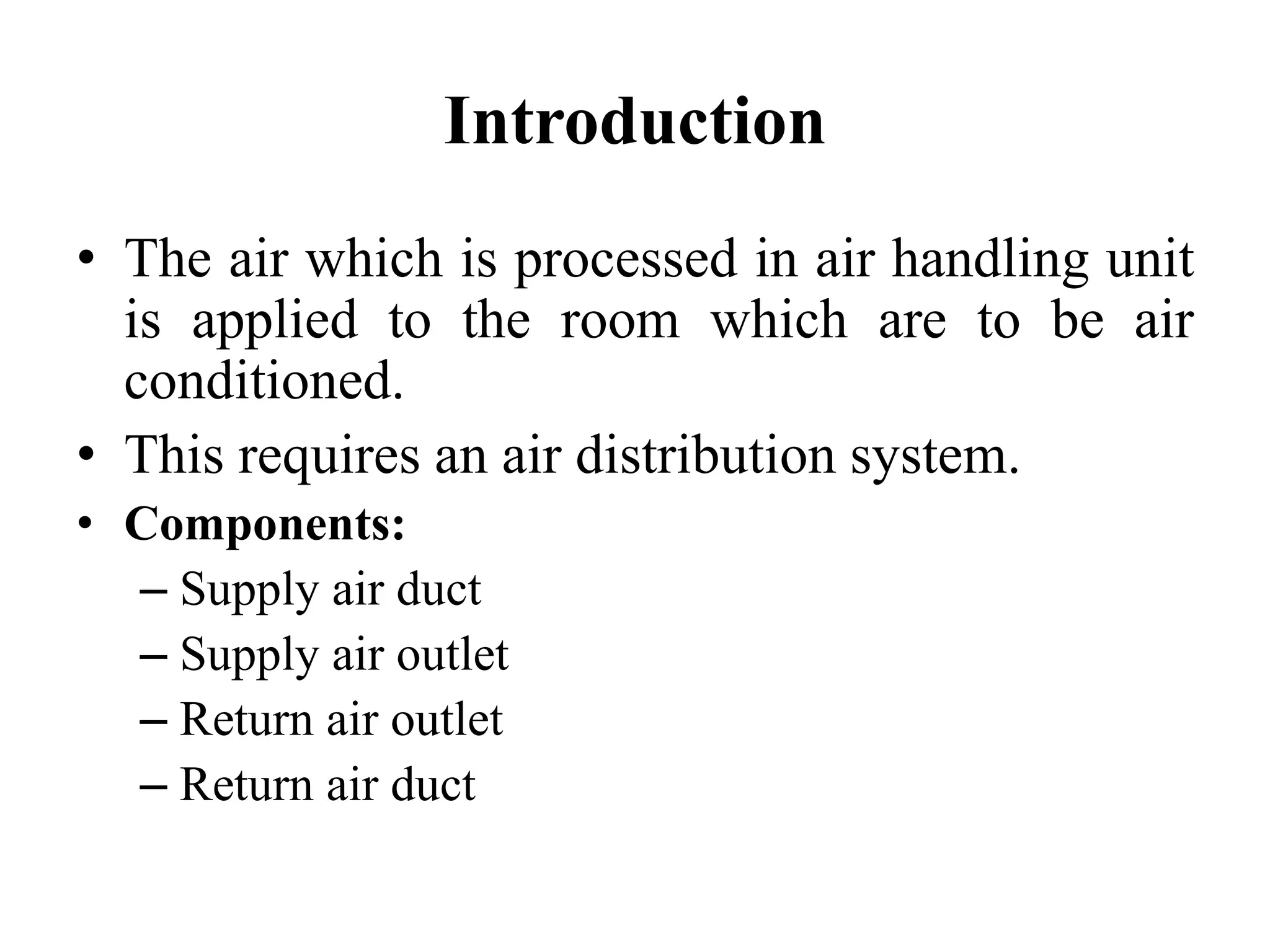 Duct Design & Air distribution PPT
