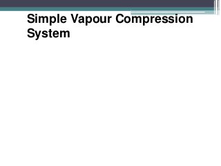 Simple Vapour Compression
System
 