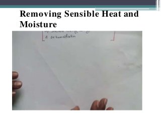 Removing Sensible Heat and
Moisture
 