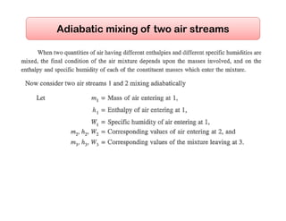 Adiabatic mixing of two air streams
 
