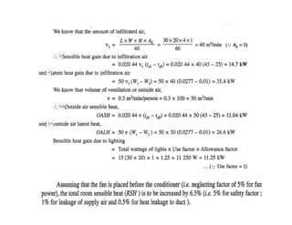 Psychrometry and Air conditioning load estimation