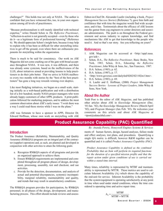  product assurance capability