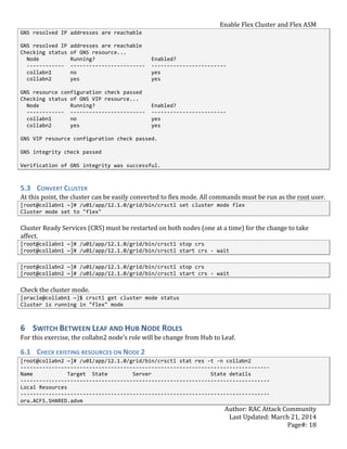 RACATTACK Lab Handbook - Enable Flex Cluster and Flex ASM | PDF
