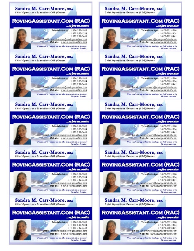 RAC Business Cards 2018