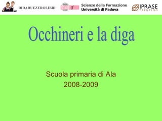 Scuola primaria di Ala 2008-2009 Occhineri e la diga DIDADUEZEROLIBRI Scienze della Formazione Università di Padova 