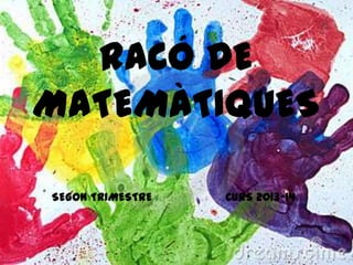 RACÓ DE
MATEMÀTIQUES
SEGON TRIMESTRE

CURS 2013-14

 