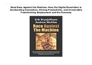 Read Race Against the Machine: How the Digital Revolution is
Accelerating Innovation, Driving Productivity, and Irreversibly
Transforming Employment and the Economy
Download Here https://nn.readpdfonline.xyz/?book=0984725113 Examines how information technologies are affecting jobs, skills, wages, and the economy. Download Online PDF Race Against the Machine: How the Digital Revolution is Accelerating Innovation, Driving Productivity, and Irreversibly Transforming Employment and the Economy, Download PDF Race Against the Machine: How the Digital Revolution is Accelerating Innovation, Driving Productivity, and Irreversibly Transforming Employment and the Economy, Download Full PDF Race Against the Machine: How the Digital Revolution is Accelerating Innovation, Driving Productivity, and Irreversibly Transforming Employment and the Economy, Download PDF and EPUB Race Against the Machine: How the Digital Revolution is Accelerating Innovation, Driving Productivity, and Irreversibly Transforming Employment and the Economy, Download PDF ePub Mobi Race Against the Machine: How the Digital Revolution is Accelerating Innovation, Driving Productivity, and Irreversibly Transforming Employment and the Economy, Reading PDF Race Against the Machine: How the Digital Revolution is Accelerating Innovation, Driving Productivity, and Irreversibly Transforming Employment and the Economy, Download Book PDF Race Against the Machine: How the Digital Revolution is Accelerating Innovation, Driving Productivity, and Irreversibly Transforming Employment and the Economy, Read online Race Against the Machine: How the Digital Revolution is Accelerating Innovation, Driving Productivity, and Irreversibly Transforming Employment and the Economy, Download Race Against the Machine: How the Digital Revolution is Accelerating Innovation, Driving Productivity, and Irreversibly Transforming Employment and the Economy Erik Brynjolfsson pdf, Download Erik Brynjolfsson epub Race Against the Machine: How the Digital Revolution is Accelerating Innovation, Driving Productivity, and Irreversibly Transforming Employment and the Economy,
Download pdf Erik Brynjolfsson Race Against the Machine: How the Digital Revolution is Accelerating Innovation, Driving Productivity, and Irreversibly Transforming Employment and the Economy, Download Erik Brynjolfsson ebook Race Against the Machine: How the Digital Revolution is Accelerating Innovation, Driving Productivity, and Irreversibly Transforming Employment and the Economy, Read pdf Race Against the Machine: How the Digital Revolution is Accelerating Innovation, Driving Productivity, and Irreversibly Transforming Employment and the Economy, Race Against the Machine: How the Digital Revolution is Accelerating Innovation, Driving Productivity, and Irreversibly Transforming Employment and the Economy Online Download Best Book Online Race Against the Machine: How the Digital Revolution is Accelerating Innovation, Driving Productivity, and Irreversibly Transforming Employment and the Economy, Download Online Race Against the Machine: How the Digital Revolution is Accelerating Innovation, Driving Productivity, and Irreversibly Transforming Employment and the Economy Book, Read Online Race Against the Machine: How the Digital Revolution is Accelerating Innovation, Driving Productivity, and Irreversibly Transforming Employment and the Economy E-Books, Read Race Against the Machine: How the Digital Revolution is Accelerating Innovation, Driving Productivity, and Irreversibly Transforming Employment and the Economy Online, Read Best Book Race Against the Machine: How the Digital Revolution is Accelerating Innovation, Driving Productivity, and Irreversibly Transforming Employment and the Economy Online, Download Race Against the Machine: How the Digital Revolution is Accelerating Innovation, Driving Productivity, and Irreversibly Transforming Employment and the Economy Books Online Download Race Against the Machine: How the Digital Revolution is Accelerating Innovation, Driving Productivity, and Irreversibly Transforming Employment and the
Economy Full Collection, Read Race Against the Machine: How the Digital Revolution is Accelerating Innovation, Driving Productivity, and Irreversibly Transforming Employment and the Economy Book, Read Race Against the Machine: How the Digital Revolution is Accelerating Innovation, Driving Productivity, and Irreversibly Transforming Employment and the Economy Ebook Race Against the Machine: How the Digital Revolution is Accelerating Innovation, Driving Productivity, and Irreversibly Transforming Employment and the Economy PDF Read online, Race Against the Machine: How the Digital Revolution is Accelerating Innovation, Driving Productivity, and Irreversibly Transforming Employment and the Economy pdf Download online, Race Against the Machine: How the Digital Revolution is Accelerating Innovation, Driving Productivity, and Irreversibly Transforming Employment and the Economy Read, Download Race Against the Machine: How the Digital Revolution is Accelerating Innovation, Driving Productivity, and Irreversibly Transforming Employment and the Economy Full PDF, Download Race Against the Machine: How the Digital Revolution is Accelerating Innovation, Driving Productivity, and Irreversibly Transforming Employment and the Economy PDF Online, Download Race Against the Machine: How the Digital Revolution is Accelerating Innovation, Driving Productivity, and Irreversibly Transforming Employment and the Economy Books Online, Read Race Against the Machine: How the Digital Revolution is Accelerating Innovation, Driving Productivity, and Irreversibly Transforming Employment and the Economy Full Popular PDF, PDF Race Against the Machine: How the Digital Revolution is Accelerating Innovation, Driving Productivity, and Irreversibly Transforming Employment and the Economy Download Book PDF Race Against the Machine: How the Digital Revolution is Accelerating Innovation, Driving Productivity, and Irreversibly Transforming Employment and the Economy, Read online PDF
Race Against the Machine: How the Digital Revolution is Accelerating Innovation, Driving Productivity, and Irreversibly Transforming Employment and the Economy, Read Best Book Race Against the Machine: How the Digital Revolution is Accelerating Innovation, Driving Productivity, and Irreversibly Transforming Employment and the Economy, Download PDF Race Against the Machine: How the Digital Revolution is Accelerating Innovation, Driving Productivity, and Irreversibly Transforming Employment and the Economy Collection, Read PDF Race Against the Machine: How the Digital Revolution is Accelerating Innovation, Driving Productivity, and Irreversibly Transforming Employment and the Economy Full Online, Download Best Book Online Race Against the Machine: How the Digital Revolution is Accelerating Innovation, Driving Productivity, and Irreversibly Transforming Employment and the Economy, Download Race Against the Machine: How the Digital Revolution is Accelerating Innovation, Driving Productivity, and Irreversibly Transforming Employment and the Economy PDF files
 