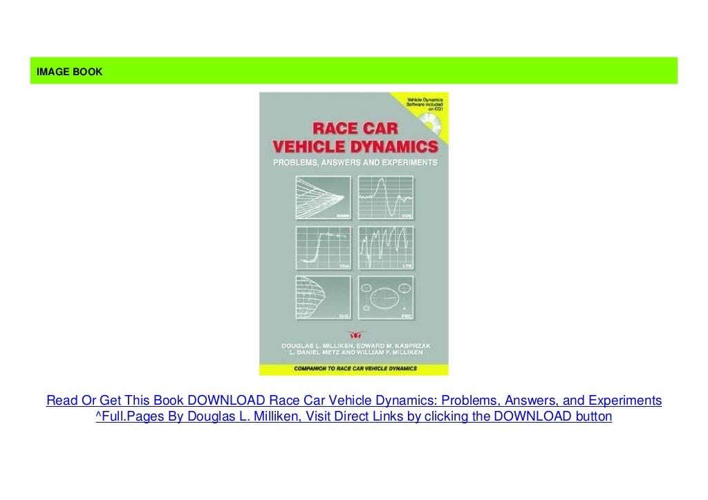 DOWNLOAD Race Car Vehicle Dynamics Problems, Answers, and Experiments ^Full.Pages By Douglas L