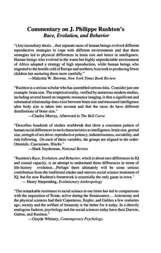 Rushton Race Evolution And Behavior Rushton Race Evolution And Behavior