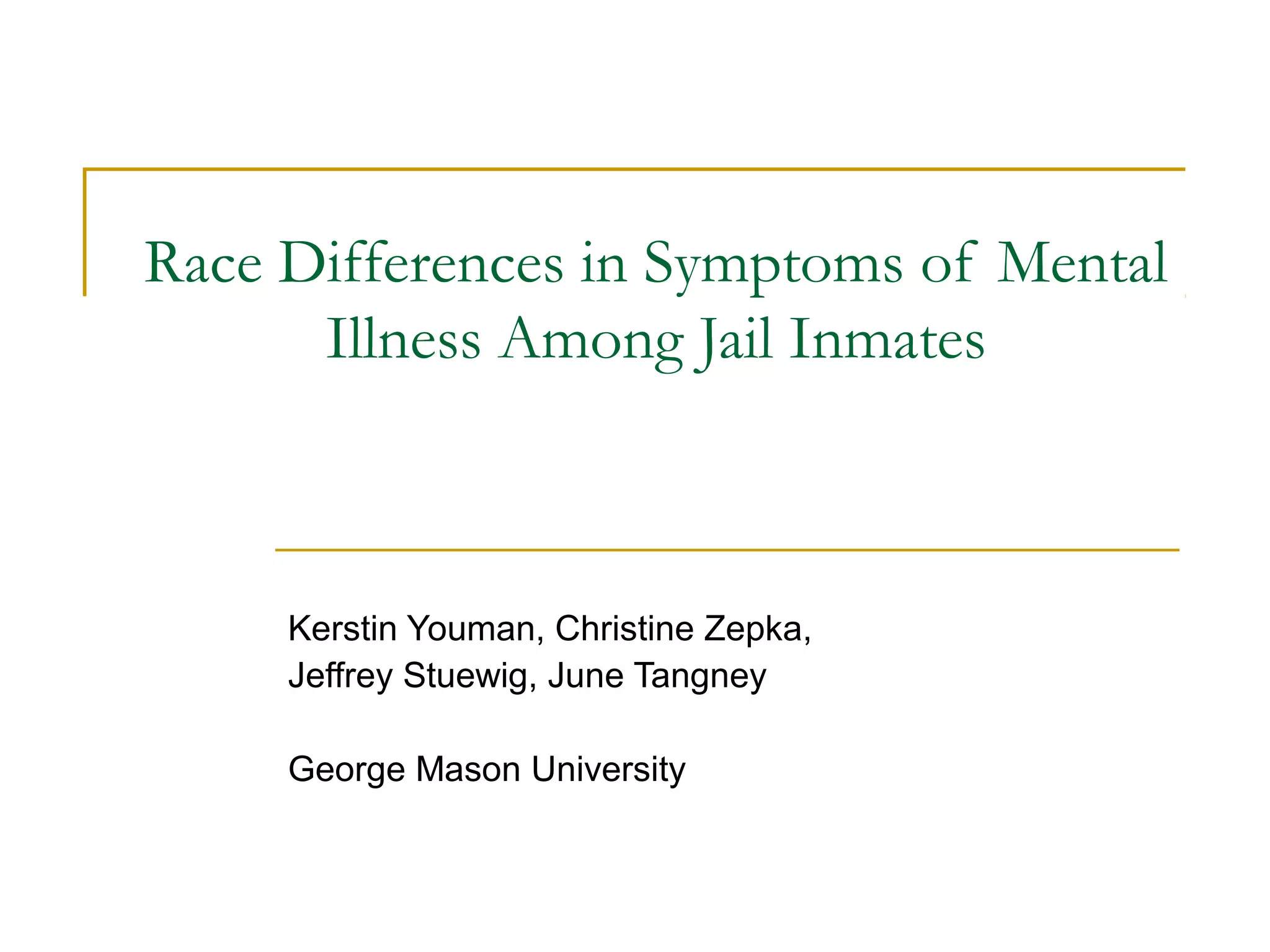 Lewisville Jail Inmates: The Role Of Mental Health Treatment - h1a05cf