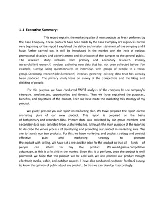New product development report Marketing (perfume) | DOCX