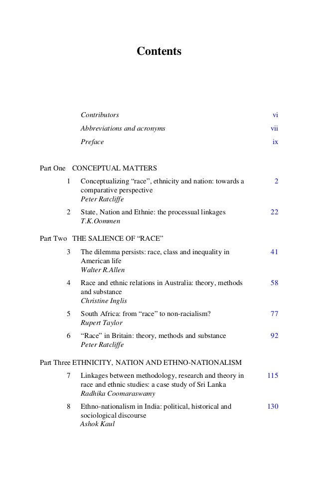 Race Ethnicity And Nation International Perspectives On Social Confl