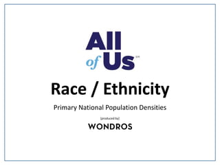 Race / Ethnicity
Primary National Population Densities
[produced by]
 