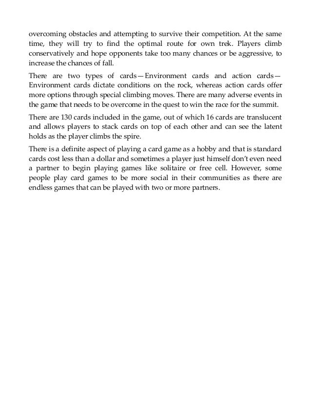 Race For The Summit Is A Real Fun Rock Climbing Card Game