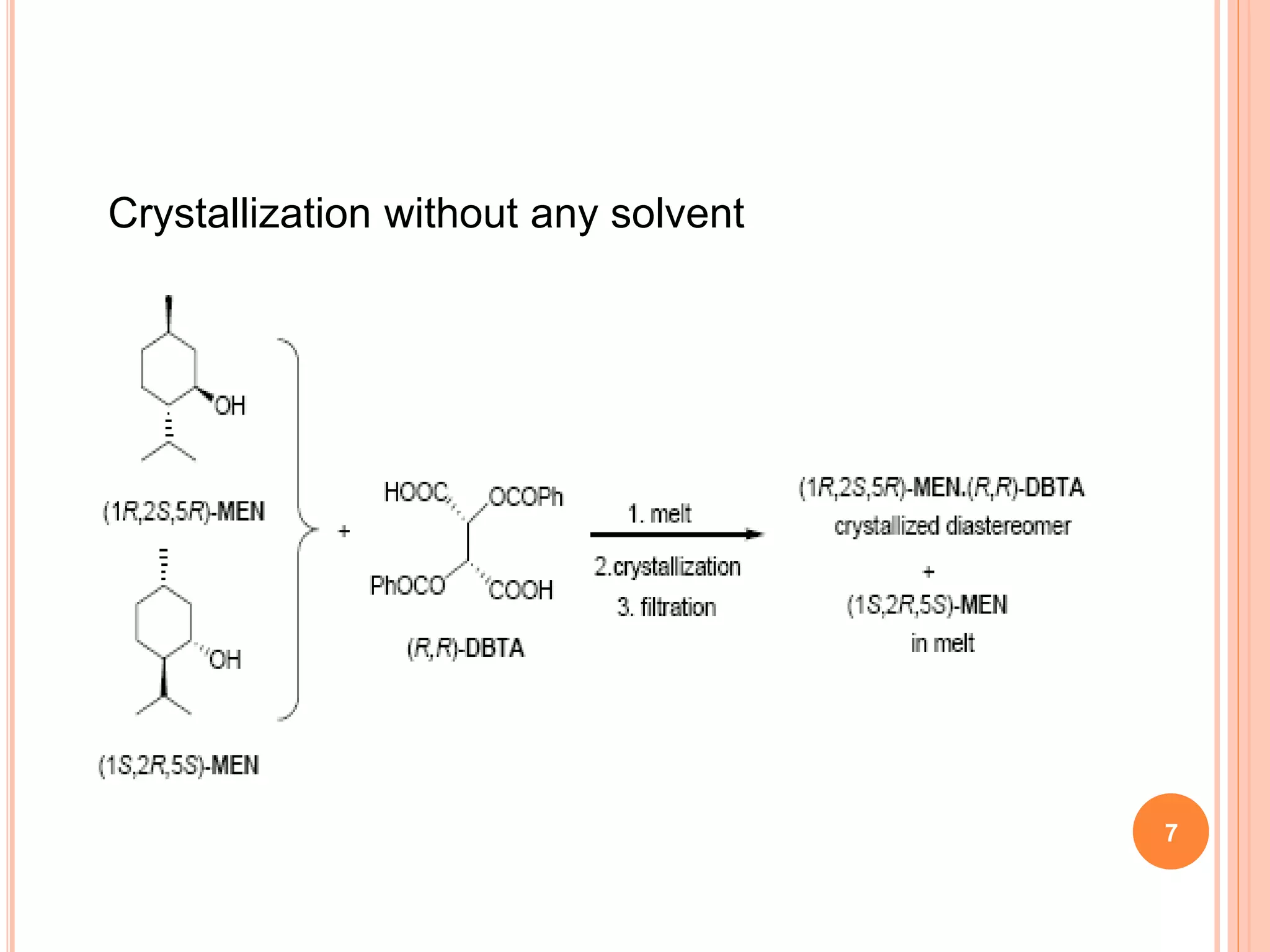 7
Crystallization without any solvent
 