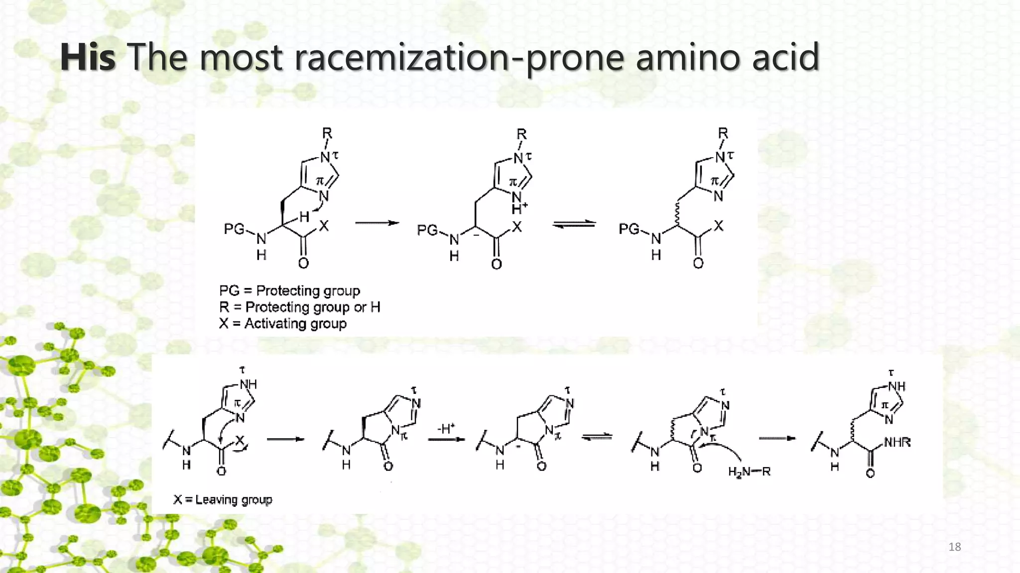His The most racemization-prone amino acid
18
 