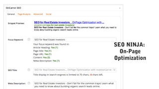 SEO NINJA:
On-Page
Optimization
 