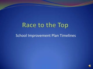 Race to the Top School Improvement Plan Timelines 