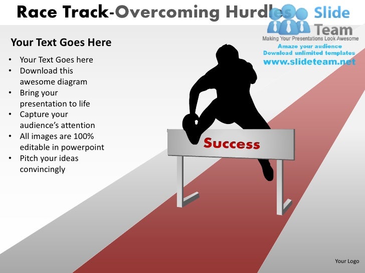Race track with person running powerpoint presentation slides ppt tem…