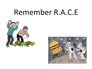 Remember R.A.C.E 
