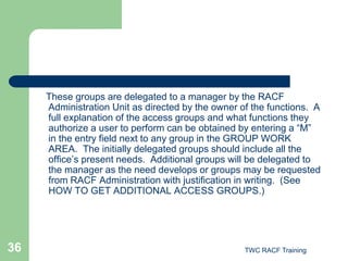 Racf Guide RACF Managers Operating Standards_Procedures.ppt