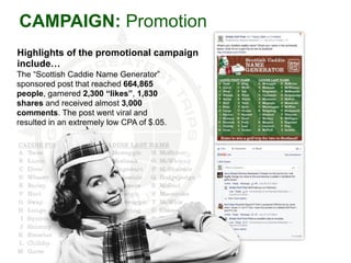 CAMPAIGN: Promotion
Highlights of the promotional campaign
include…
 