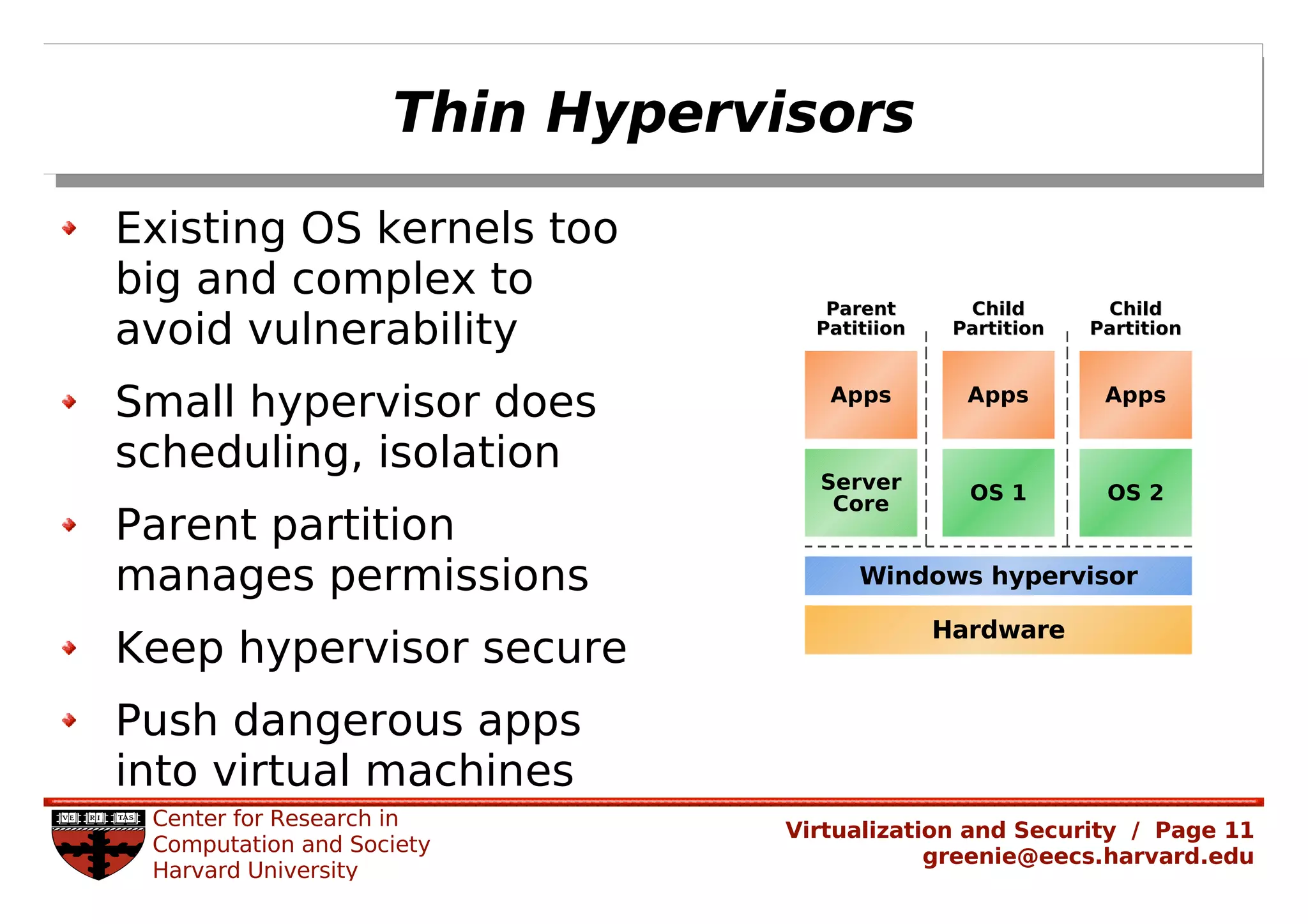 Rachel Greenstadt: Security and Virtualized Environments: An Overview