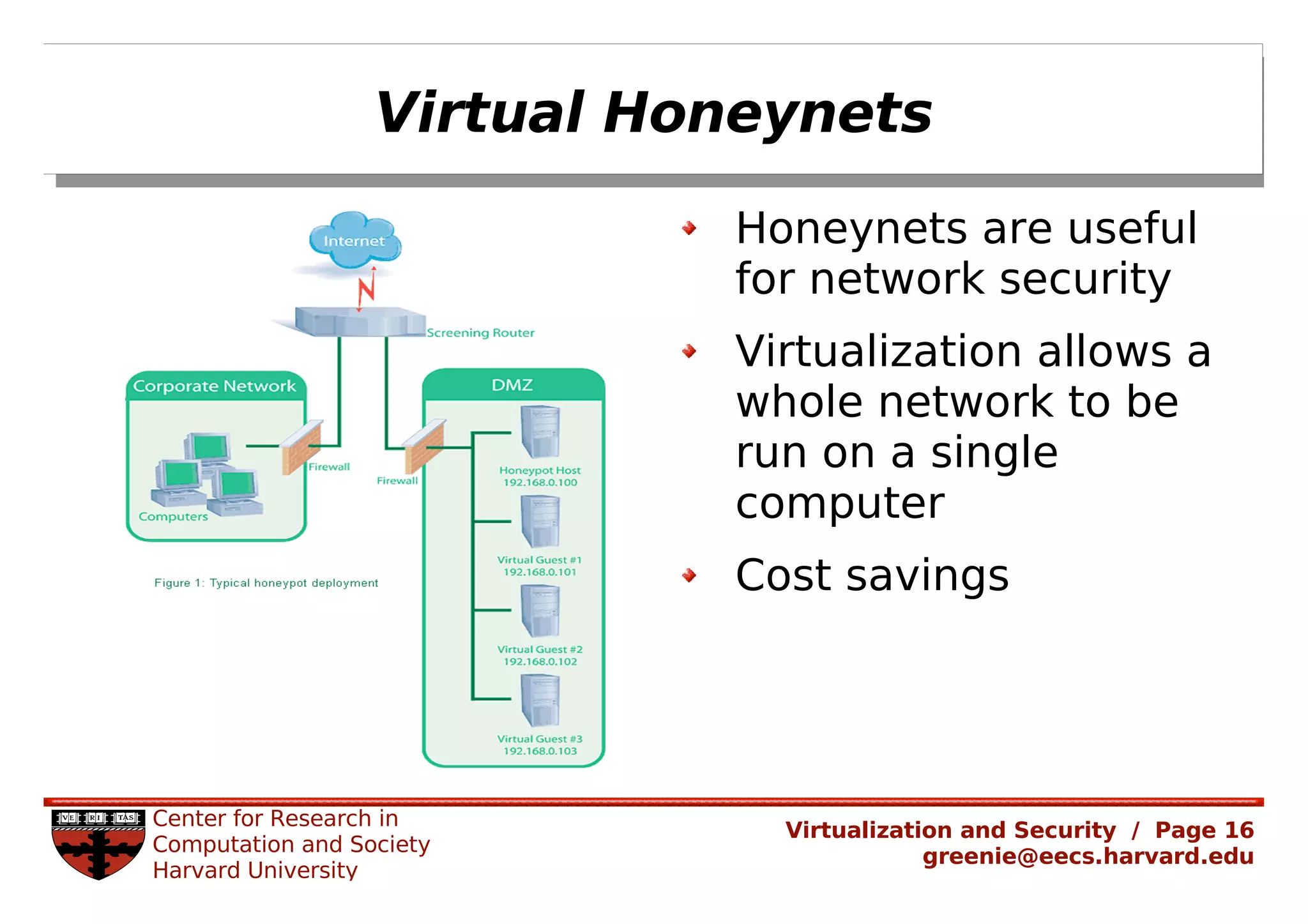 Rachel Greenstadt: Security and Virtualized Environments: An Overview