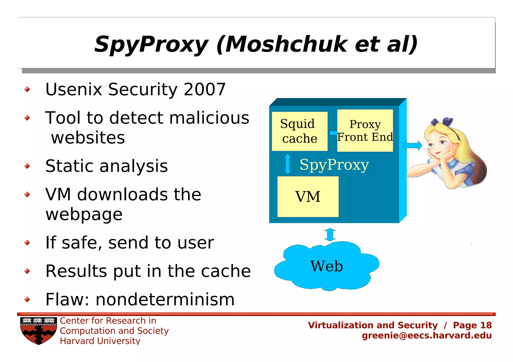 Rachel Greenstadt: Security and Virtualized Environments: An Overview