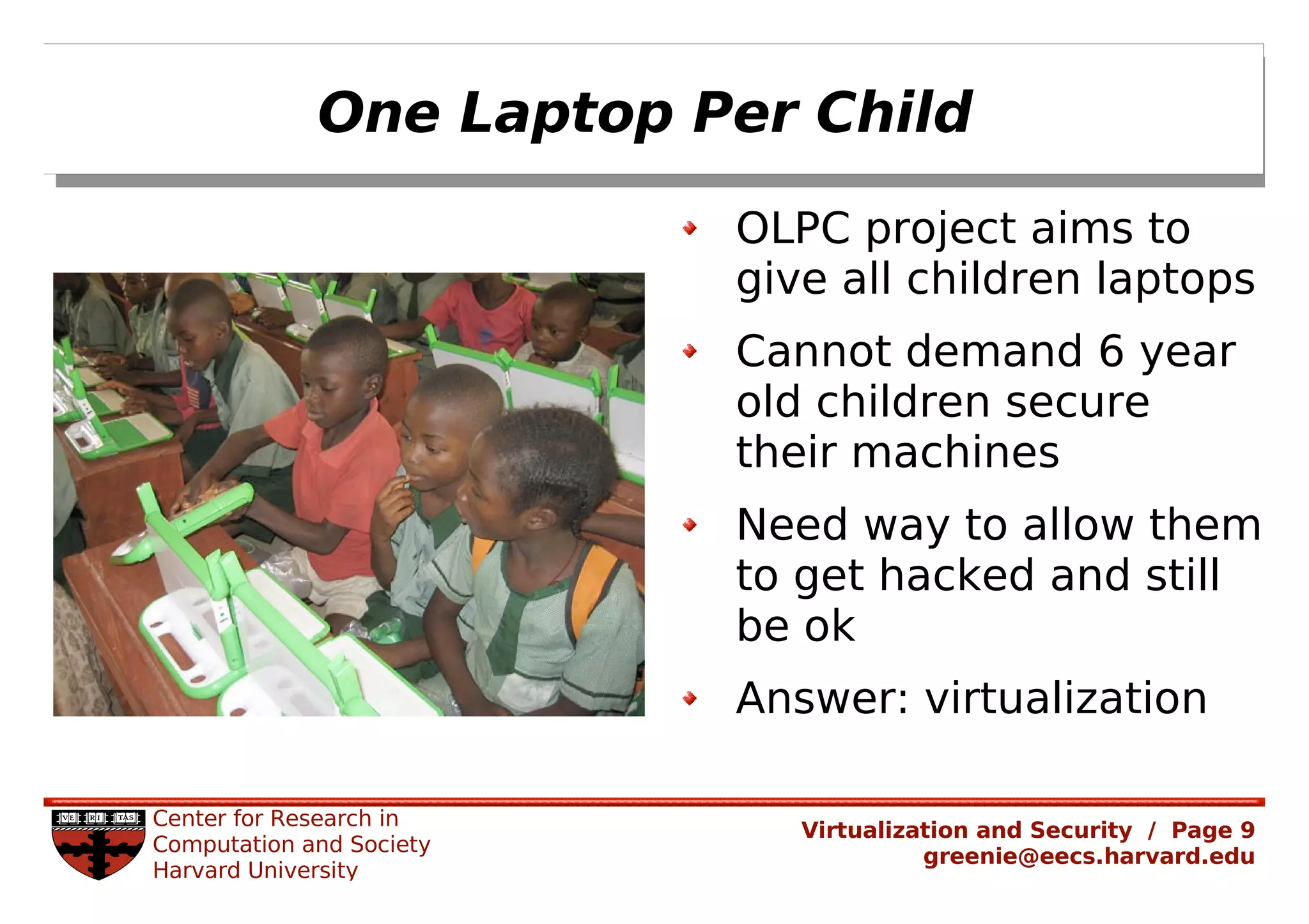 Rachel Greenstadt: Security and Virtualized Environments: An Overview