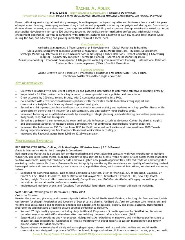 rachel a adler resume nyc 2018 resume nyc