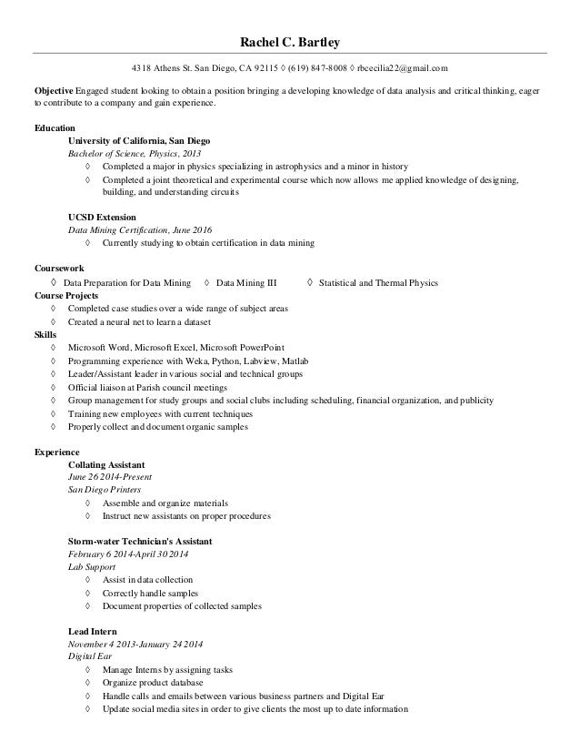 rachel bartleys resume data mining resume mining