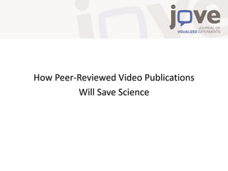 How Peer-Reviewed Video Publications
Will Save Science

 