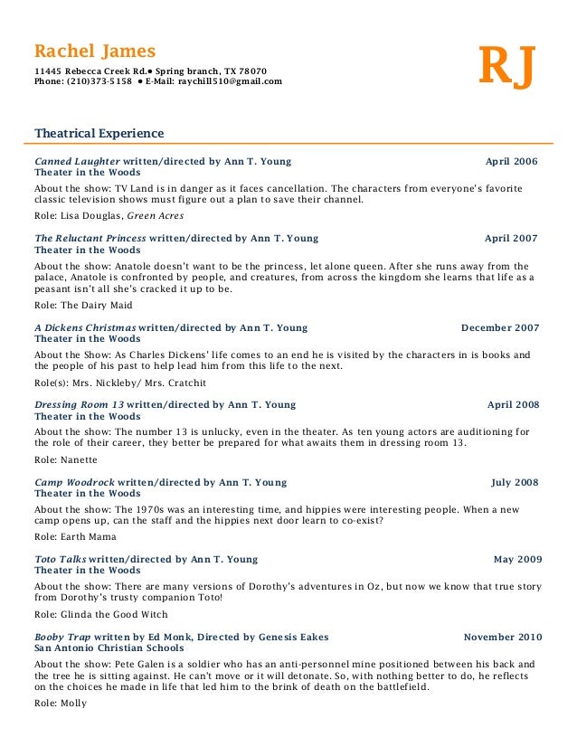 movie theatre resume under fontanacountryinn com theatrical director resume