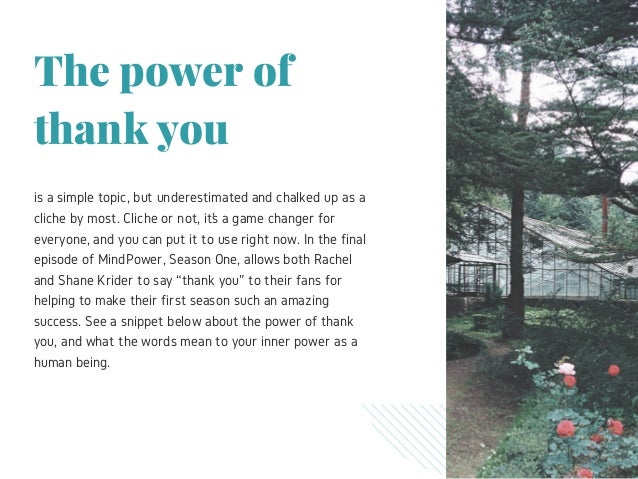 Understanding The Power Of Thank You