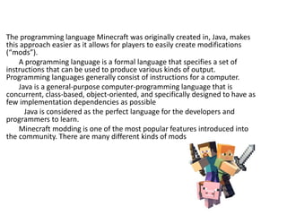 Rachel's group minecraft technology | PPT
