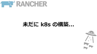 未だに k8s の構築...
 