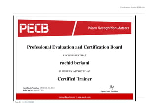  Certification : Rachid BERKANI
 Page 2 | +213541720389
 