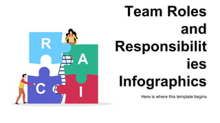 Team Roles
and
Responsibilit
ies
Infographics
Here is where this template begins
R
C I
A
 