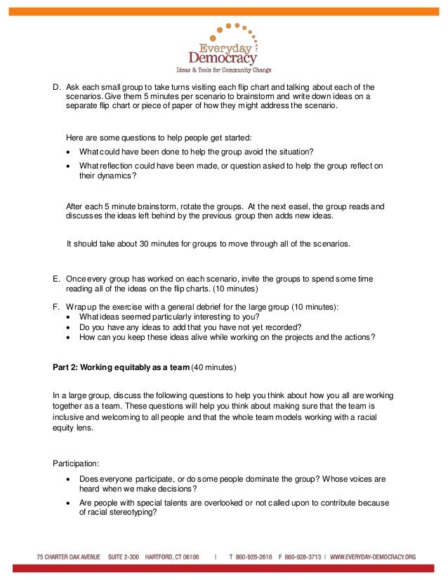 Activity for Incorporating a Racial Equity Lens in Planning and Organizing Slide 2