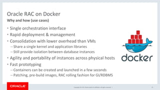 Rac Container Virtualized Oracle Real Application Clusters (RAC) - Containers and VMs ...