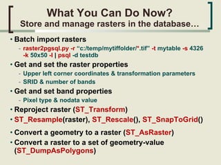 Stockage, manipulation et analyse de données matricielles avec PostGIS ...