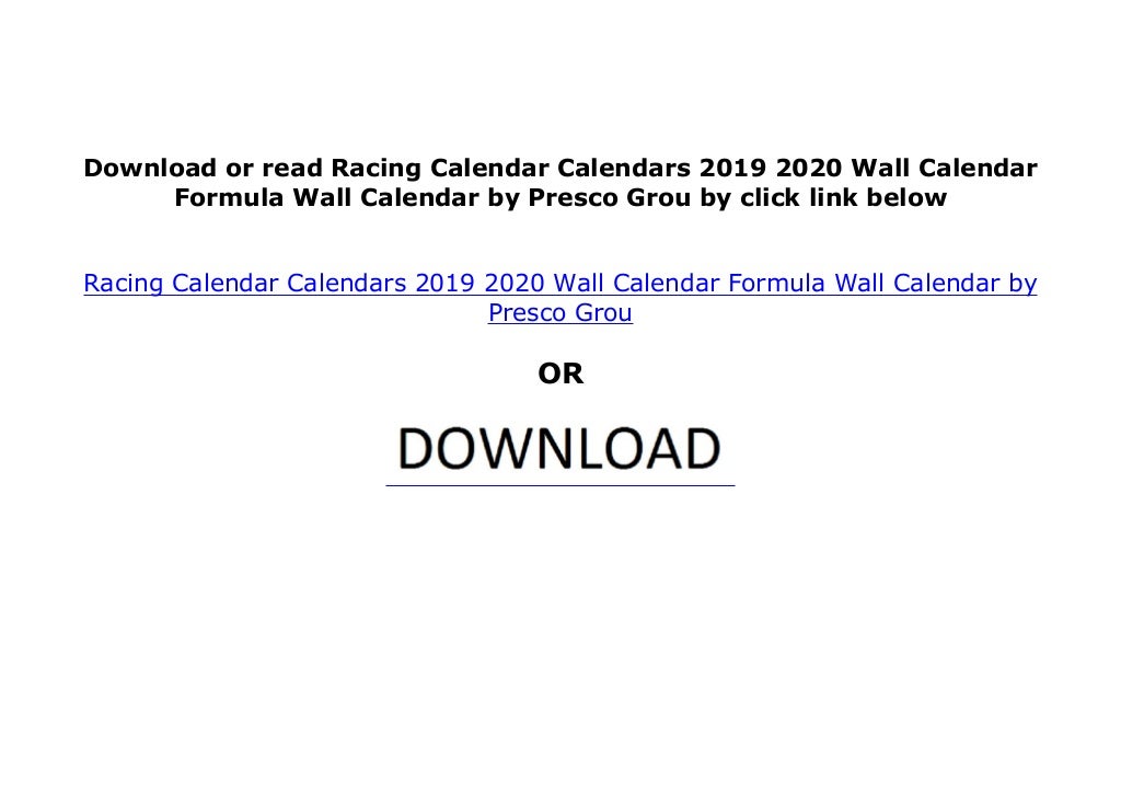LIBRARY [D.O.W.N.L.O.A.D] Racing Calendar Calendars 2019 2020 Wall