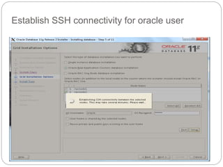 Establish SSH connectivity for oracle user
 