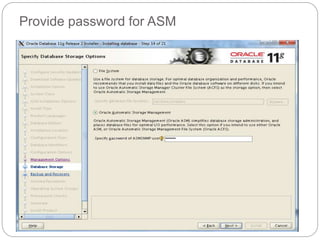 Provide password for ASM
 